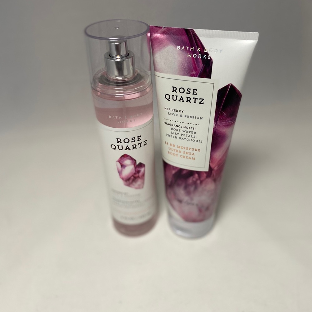 Rose quartz body cream and mist set